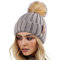 FURTALK Wintermütze warme Strickmütze Damen Mütze mit Kunstpelz Bommel