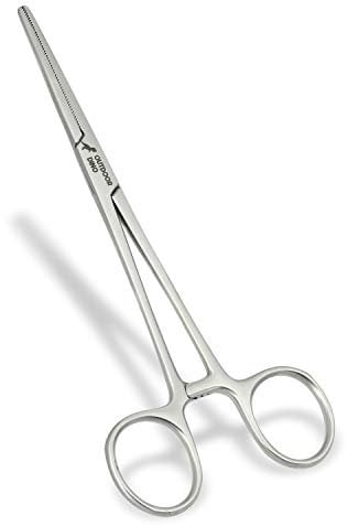 OUTDOORDINO artery clamp made of 100% stainless steel - Pean clamp rustproof and antibacterial sterile - fishing pliers in 16 cm and 26 cm - hook remover fishing accessories (short - 16cm)