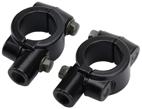 WOOSTAR 7/8 Motorcycle Handlebar Risers with 10mm Mirror Mount Holder Clamp Adaptor Replacement for Kawasaki Suzuki ATV 4 Wheeler Quad Dirt Pit bike Pocket Bike Scooter Pack of 2
