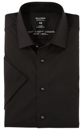 OLYMP Herren Businesshemd Langarm Luxor.24.Seven,Single Jersey,modern fit,New Kent,schwarz 68,40