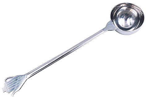 ANCLLO Cuillère doseuse en acier inoxydable pour café expresso, 10 g, cuillère à café moulu, thé, sel avec fond pressé