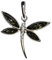 Artisana-Schmuck Bernstein Anhänger grüne Libelle, gefasst in 925/000 Sterling Silber