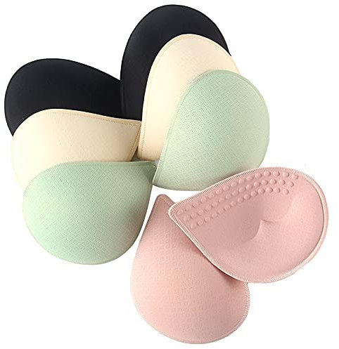 Douzi BH-Einlagen 4 Paar herausnehmbar Für Sport-BH oder Bikini-Badeanzug-Oberteile (A/B/C/D Cup)-M