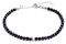 BERGERLIN Turmalin Armband schwarz mit 925 Sterling Silberperle – facettiertes, schwarzes Armband mit Verschluss – Größe M-L