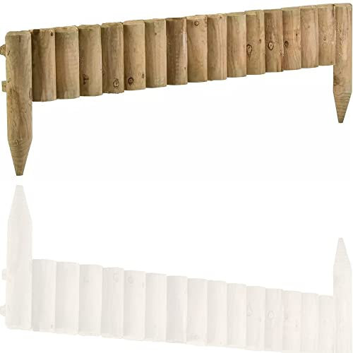 HMIR Garden Edging Border Wood Enhance The Beauty Of The Lawn, Path, Edging For Garden Borders Garden Fencing Borders Log Roll Border Edging (6cm X 15cm X 100cm)