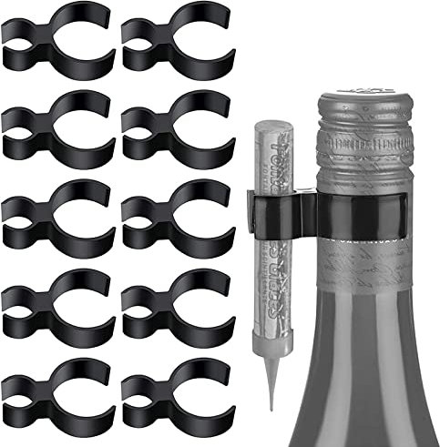 Clip de Champagne,Clip Attache Bouteille,clips pour bouteille de champagne,Support De Bouteille pour Cierges,Support De Bouteille,Pour mariage,fête d'anniversaire,10 PCS