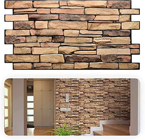 Grace Baltic - Paneles de pared 3D para decoración de pared interior, no adhesivos, finos y elásticos, de PVC, imitación de piedra de pizarra natural, paquete de 5 (26.5 pies cuadrados)