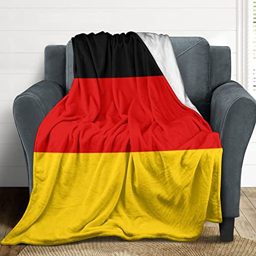 Deutschland-Überwurfdecke, Deutschland-Flagge, warm, weich, leicht, Flanell-Fleecedecke für Wohnzimmer, Schlafzimmer, Sofa, Couch, 101,6 x 127 cm