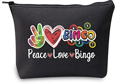 Bingo Caller Bag Lucky Bingo Tasche Peace Love Bingo Lustige Bingo Spieler Casino Liebhaber Geschenk, Peace Love Bingo schwarz