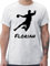 T-Shirt Herren - Geschenke Handball Zubehör - Handballer Silhouette mit Name - L - Weiß - personalisiertes Shirt