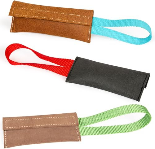 CopcoPet Futterdummy aus Leder – Robuster Futterbeutel & Trainingsdummy für Hunde ca. 21 x 7 cm, Braun – Hundespielzeug zum Apportieren & für Hundetraining, Welpen & Erwachsene, befüllbar