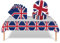 Union Jack Party Tableware Kit,1P VJ Day Tablecloth 20P Paper Napkins and 16P VJ Day Plates for VJDay 80th Anniversary Party,UK Flag Dinnerware for Celebrate 80 Years Victory in Europe Table Decor