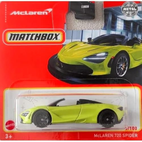 2023 Matchbox McLaren 720 Spider Lime Green (Kurze Karte) HFR66