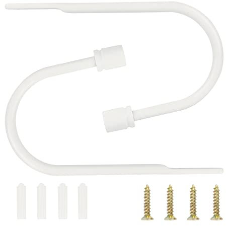 TAIYOU 2 Stück Raffhalter Gardinen Metall Vorhang Raffhalter Haken Dekorativer Wandmontage Raffhaken für Schlafzimmer Wohnzimmer Bäder Küchen Büros Esszimmer Cafés Weiß Zylindrischer Kopf