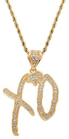 YAHOYA Trend Metall Intarsien Zirkon Alphabet Xo Anhänger Persönlichkeit Männer Damen Street Glamour Mode Hip Hop Halskette Schmuck Geschenke