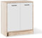 Meble Pitus Kommode Mit Türen - Sideboard Sonoma Eiche und Weiß Ohne Schubladen - Sideboard Büro 80x70x40 - Standschrank - Mehrzweckschrank Beistellschrank