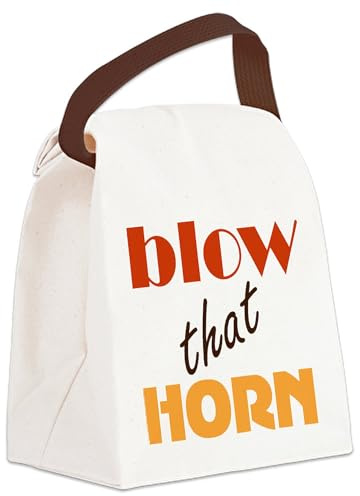 CafePress Blow That Horn Canvas Lunch Bag with Strap Handle
