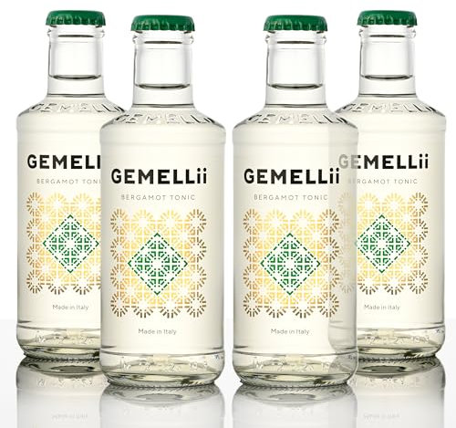 GEMELLii Bergamot Tonic Water, 4x 200ml Flaschen, natürliche Inhaltsstoffe, mit Agavendicksaft gesüßt, Made in Italy
