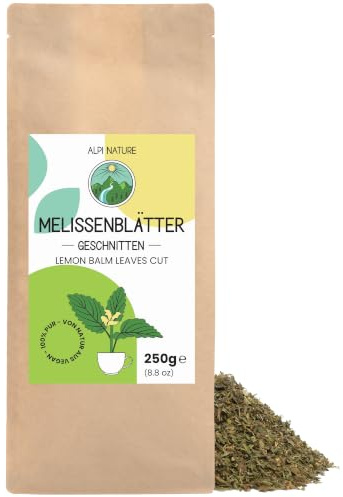 Alpi Nature Melissa Tisana 250g, Foglie di Melissa Essiccate e Tagliate, Tè Sfuso | tè alla melissa, tè sfuso, tè al limone, tè alle erbe Melissa officinalis