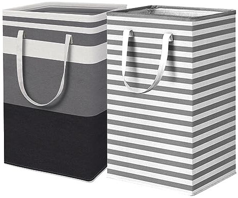 2 Paniers à linge 75l Pliables,Panier à Linge Tissu,Panier à Linge Sale Pliable,Corbeille a Linge pour Chambre,Paniers à Linge sur Pied,Paniers pour Vêtements Stockage,Panier à Linge Tissu