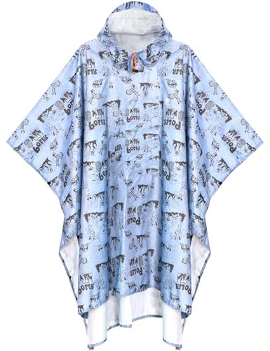 ANYOO Leichter Wasserdichter Regenponcho Herren und Damen Regenjacken Ripstop Atmungsaktiver Mehrzweck Regenmantel mit Kapuze für Outdoor Wandern Camping Angeln, Skelette, Einheitsgröße