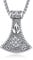 HXWZB Viking Necklace for Men Sterling Silver Celtic Compass Fire Flame Viking Charm Necklace Jewelry for Men
