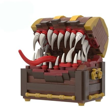 FORTTS Game Series Treasure Mimic Chest Monster Baustein-Set Actionfiguren Treasure Chest Monster Bricks Spielzeug Puzzle-Spielzeug for DIY-Erwachsene und Geschenk for Desktop-Ornamente(330PCS)