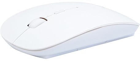 OSALADI Ratón Inalámbrico Portátil, 2.4GHz, USB, Blanco, para Ordenador Portátil y PC
