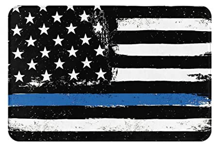 VANANI Rutschfeste Teppiche, Motiv: USA-Flagge, blau, leicht zu reinigen, geeignet für Haustür, Garagentor, Hintertür, Schlafzimmer und Küche. 40 x 60 cm