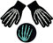 MONOJLY Halloween-Skelett-Klauen-Handschuhe, leuchten im Dunkeln, gruselige Kostüm-Handschuhe, Party-Handschuhe, Halloween-Requisiten, leuchtende Handwärmer, Schwarz