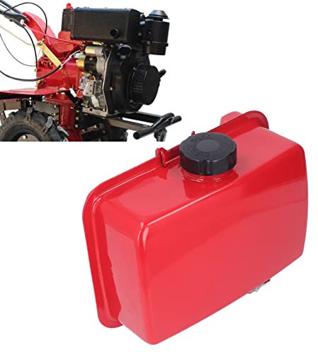Kraftstofftank 5.5L Große Road Cutting Kraftstoffbehälter Baugruppe mit Ölschlauch, Red Iron Benzinöltank für 186F 188F 192F 195F Rasenmäher