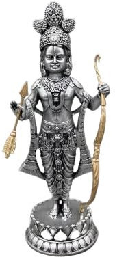 Ram Lalla Idol Ayodhya | Resin Shree Ram Lalla Murti Ayodhya Silver ram Idol for Home Decor, Pooja, Temple Mandir Housewarming Gifts Unique Set of 1 (Height - 6.4 Inch)