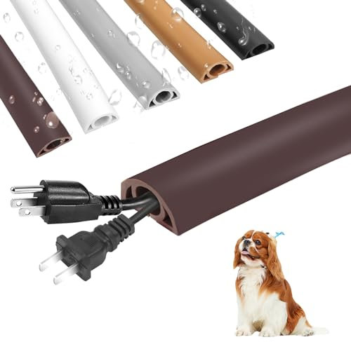 Passe-câbles autocollant - Marron foncé - Conduite de câbles flexible de qualité supérieure pour la maison, le bureau et l'école - Inodore et résistant aux morsures - Sol universel - Extérieur et