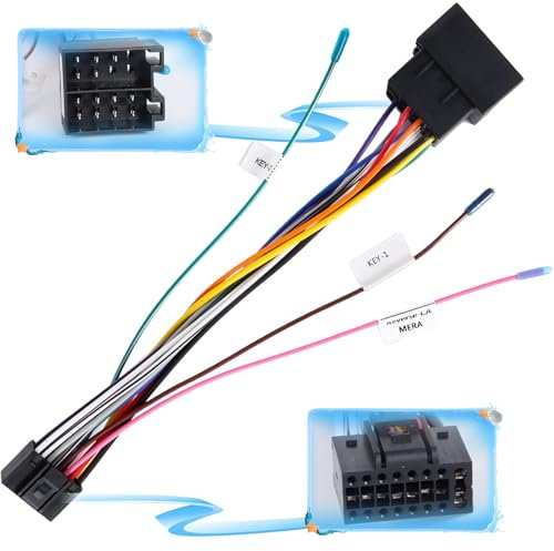 Hikity Arnés de Cableado de Enchufe Estándar ISO de 16 Pines para VW Golf Passat Caddy Android Car Radio con Cables de Control en el Volante