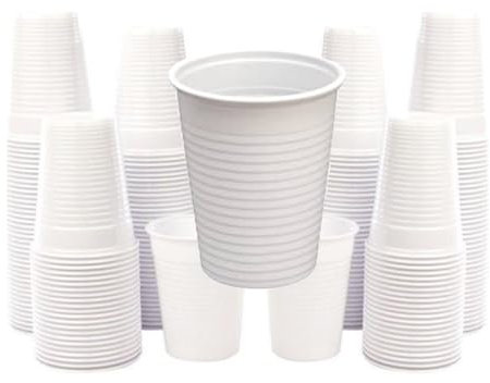 NOBILE LOVELYCARE 1000 Bicchieri plastica 200cc bianco usa e getta resistenti monouso 200 ml EXTRA RIGIDI per bar feste all'aperto riciclabili bicchiere monouso
