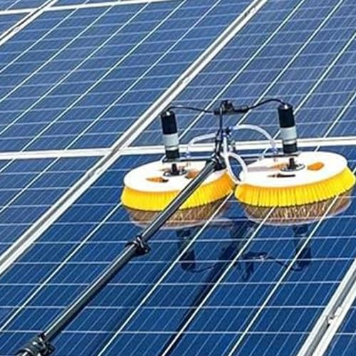 Lakenbroade Máquina de Limpieza de Lavado de Paneles fotovoltaicos con Varilla telescópica, Equipo de Limpieza de Paneles solares de Doble Cabezal Robot Limpiador Solar,GPBB5.5M
