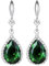 Linawe Ohrringe Silber Grün Smaragdgrün Schmuck Set Damen, Tropfen Grüne Ohrringe Modeschmuck, Kristall Ohrhänger Diamant Diamanten Hängende Ohrringe, Moissanite Ohrringe Hochzeit