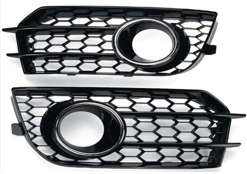 2 pz ABS Fendinebbia Copertura Della Lampada Griglia Paraurti Anteriore Griglia Per Audi A1 8X 2010-2014,Chrome Silver