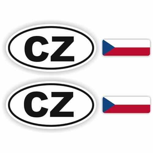 A, Österreich Auto Aufkleber Set (CZ, Tschechische Republik)