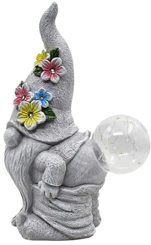 Yeomoo Gartenzwerge Lustige mit Solar Blasen Deko für Außen - Gartenzwerg Solar Figuren Geschenke für Frauen Männer Mum Geburtstagsgeschenk Wichtel Garten Garten Balkon Terrasse Wohnzimmer Dekoration