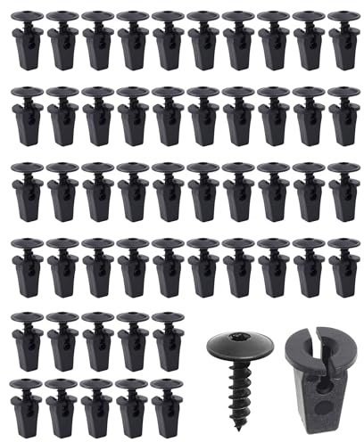 Flaconi 50 Piezas Tornillos Guardabarros Coche,Grapa Carroceria M5x16mm,Clips de Sujeción para Coche,Grapas Coche,Clips de Retención de Tornillos para Carrocería de Coche,para Automóviles,Camiones
