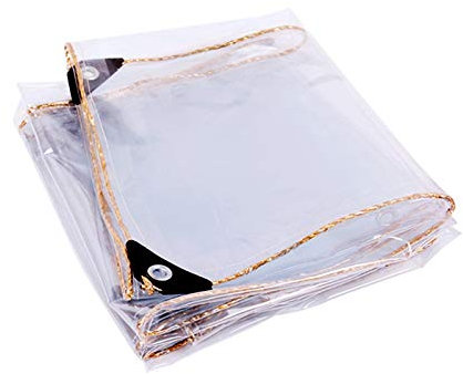 KANMR Bâche Transparente Toile en Plastique de Plastique Épaissi en Plastique À L'épreuve du Vent Balcon Fenêtre PVC Film Souple en Tissu Anti-pluie Coupe-vent et Résistant À La Pluie Tarpauline Imper