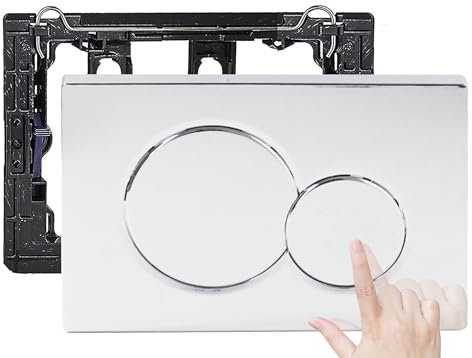 Flush Actuator Plate Compatible with Geberit 115.770.46.6, Mirror Surface Wall Mount Toilet Dual Flush Actuator Plate Sigma01, Bright Silver