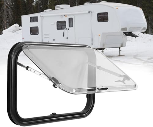 ELIKBH Fenetre Camping Car, Fenêtre Battante, Fenêtre à Pousser Externe, Angle Réglable, pour Mur de 30 à 80 mm D'épaisseur(1000x600mm)