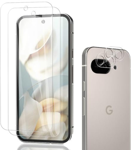 Phlleyaa Schutzfolie für Google Pixel 9A für Panzerglas Folie 2 Stück Displayschutz mit 2 Stück Kamera Schutzfolie,9H Härte Bläschenfrei Anti- Kratzer Panzer Schutz Glas für Google Pixel 9A