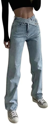Jeanshose Damen Stretch Boyfriend Stil Pants Loose Freizeithose Mode Damenjeans Klassischer Schlupfjeans Übergröße Trachtenjeans