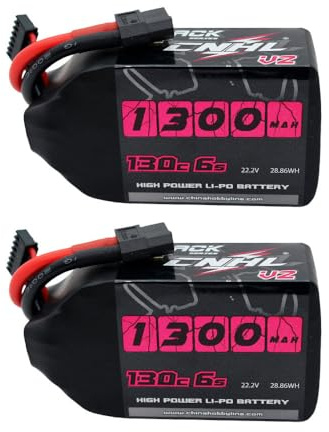 CNHL 1300mAh 6S Lipo Akku 22.2 130C mit XT60 Stecker für UAV Drohnen FPV Rennrad Quadcopter Flugzeug Hubschrauber RC Auto RC Boot (2 Stück)