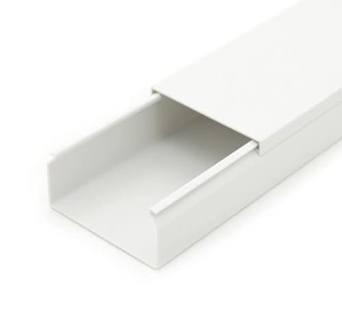 2m Kabelkanal Weiß Selbstklebend, 8,0 x 6,0 x 200 cm / 1 x 2m Wand Kabelkanäle, Elektroinstallation - Halbrunde Kabelführungen, Kabelabdeckung, Kabelschacht