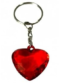 LP Divertissements Porte-clefs Coeur Krystal Rouge 4cm