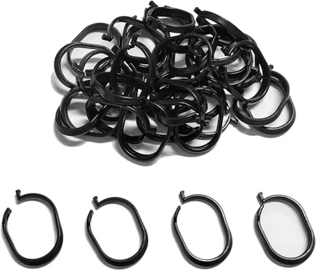 Modern Shade 36 Packungen Plastik-Duschvorhangringe und Haken, fest verschlossenes Design für Duschvorhänge, Pavillon-Moskitonetze und Fenstergardinen, sanftes Gleiten, rostfrei